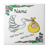 Birth Tile, Dutch Look, Personalize Fliese (Vorderseite)