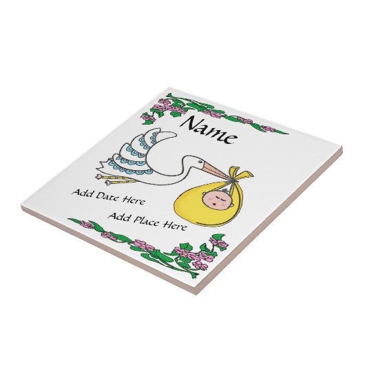 Birth Tile, Dutch Look, Personalize Fliese (Seite)