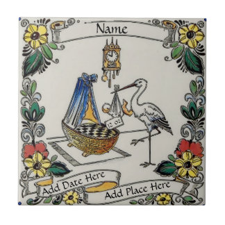 Birth Tile, Dutch Look, Personalize Fliese