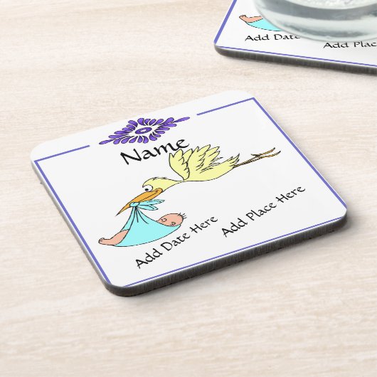 Birth Tile, Dutch Look, Personalize Getränkeuntersetzer (Linke Seite)