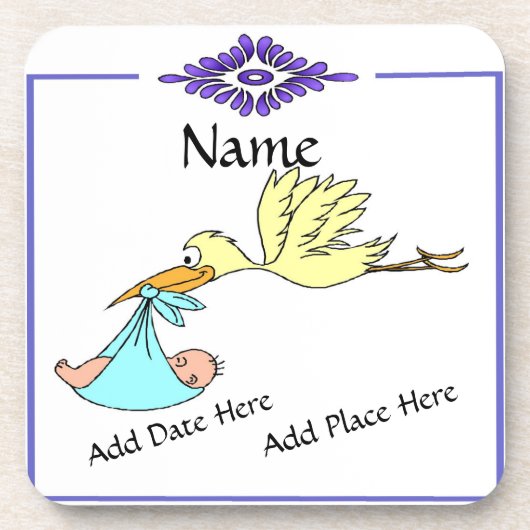 Birth Tile, Dutch Look, Personalize Getränkeuntersetzer (Vorderseite)