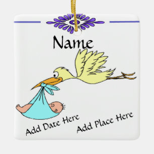 Birth Tile, Dutch Look, Personalize Keramikornament