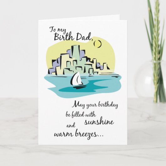 Birth Vater Sailboat City Geburtstag Karte (Vorderseite)