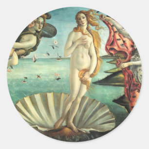 Birth Venus Botticelli Runder Aufkleber