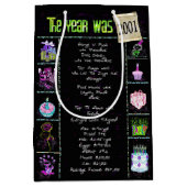 Birth Year 2001 Fun Trivia auf Black Mittlere Geschenktüte (Vorderseite)