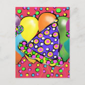 Birthay Party Hats Einladungspostkarte (Vorderseite)