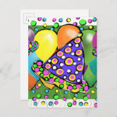 Birthay Party Hats Einladungspostkarte (Vorne/Hinten)