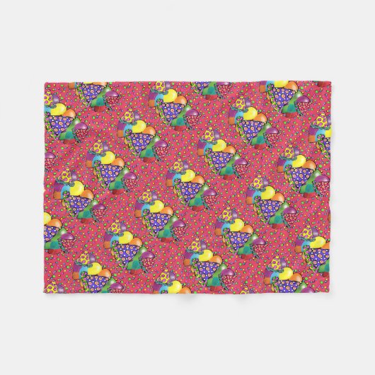 Birthay Party Hats Fleecedecke (Vorderseite (Horizontal))