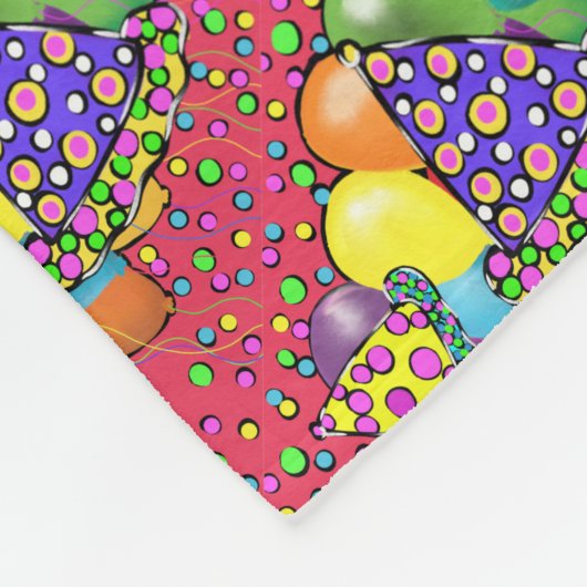 Birthay Party Hats Fleecedecke (Ecke)