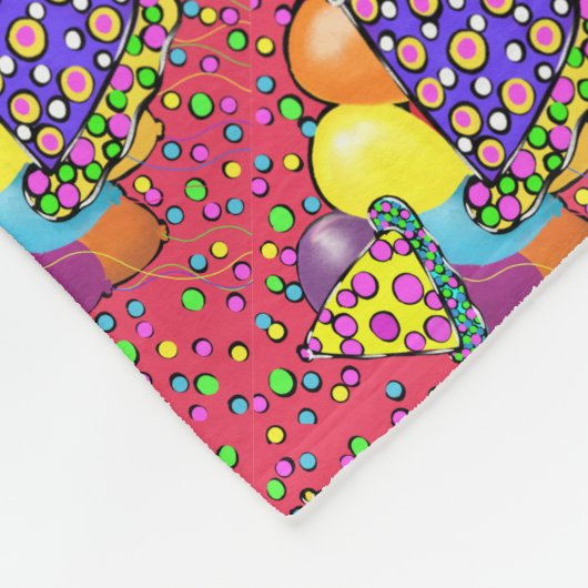 Birthay Party Hats Fleecedecke (Ecke)