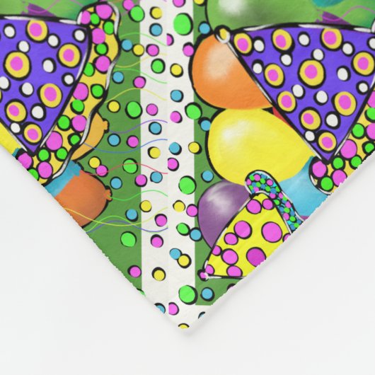 Birthay Party Hats Fleecedecke (Ecke)