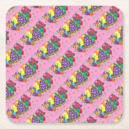 Birthay Party Hats Rechteckiger Pappuntersetzer