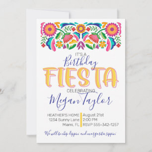 Birthd Fiesta Celebration Mexican Floral Einladung