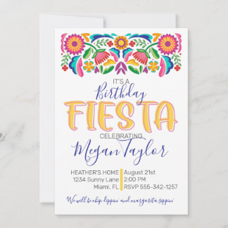 Birthd Fiesta Celebration Mexican Floral Einladung