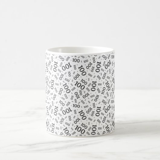 Birthday 100 Black/White Random Number Pattern  Kaffeetasse (Mittel)