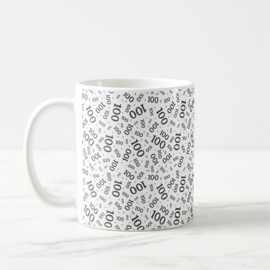 Birthday 100 Black/White Random Number Pattern  Kaffeetasse (Links)
