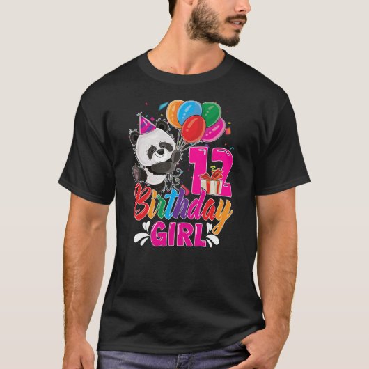 Birthday 12 Years Old Girl Panda Lovers 12nd Bday T-Shirt (Vorderseite)