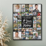 Birthday 42 Photo Collage YEARS IN THE MAKING<br><div class="desc">Create a commemorative photo collage keepsake faux canvas print to celebrate any age birthday for him or her with this easy-to-use template of 42 square pictures through the years and a white retro calligraphy script typography title design # YEARS IN THE MAKING which incorporates their age and birth year within...</div>