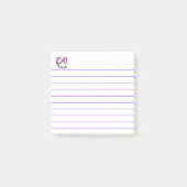 Birthday 50 und Fabulous Purple Black Typography Post-it Klebezettel (Vorderseite)