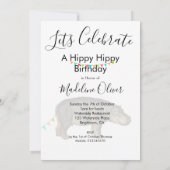 Birthday Adult Funny Hippopotamus Farbe Jagd Einladung (Rückseite)