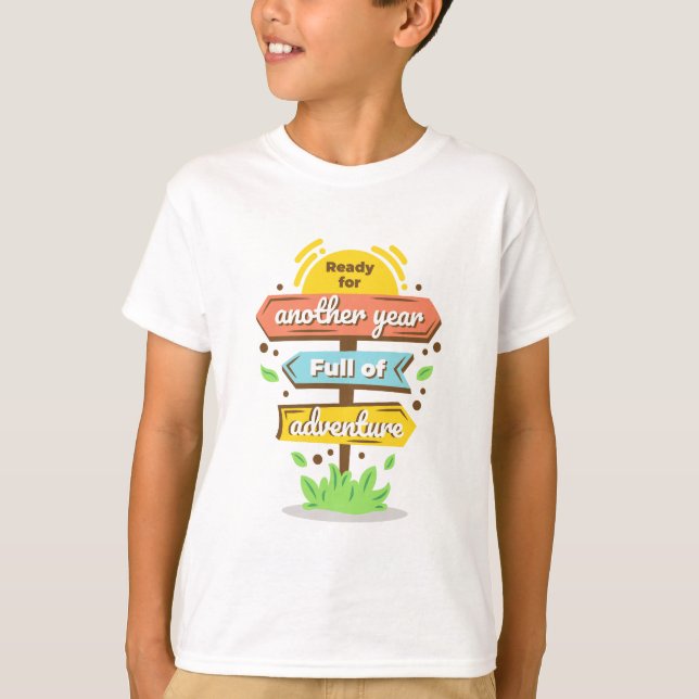 Birthday Adventure Zeichen Natur T-Shirt (Vorderseite)