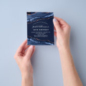 Birthday agate marmorblau Rose Einladung Flyer (Gruppe)