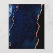 Birthday agate marmorblau Rose Einladung Flyer (Hinten)