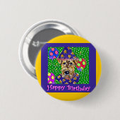 Birthday Airedale Button (Vorne & Hinten)