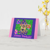 Birthday Airedale Karte (Gelbe Blume)