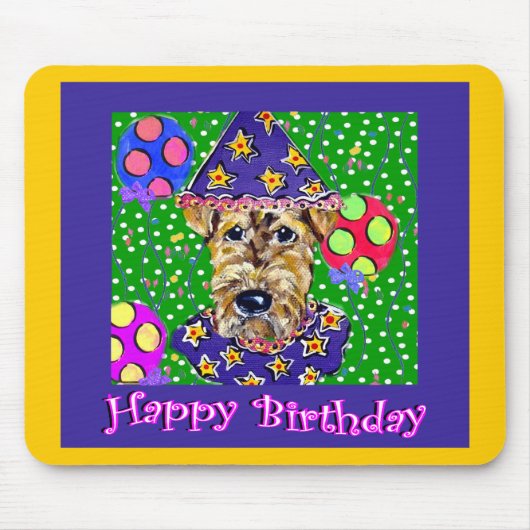 Birthday Airedale Mousepad (Vorne)