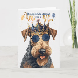 Birthday Airedale Terrier Dog King für einen Tag Karte