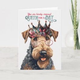Birthday Airedale Terrier Dog Queen für einen Tag Karte