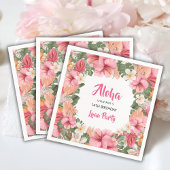 Birthday Aloha Tropical Hibiskus Luau Paper Serviette