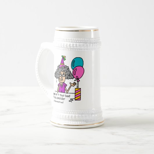 Birthday Alternative Spaß Bierglas (Vorderseite Links)