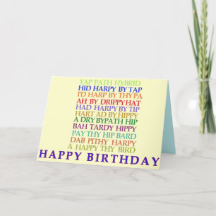 Birthday Anagram card Karte