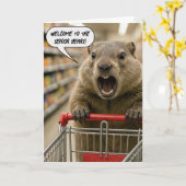 Birthday Angry Ground Hog Grocery Shopper Karte (Gelbe Blume)