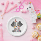 Birthday Animal Niedlich Australian Shepherd Birth Pappteller (Party)