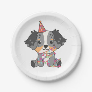Birthday Animal Niedlich Australian Shepherd Birth Pappteller