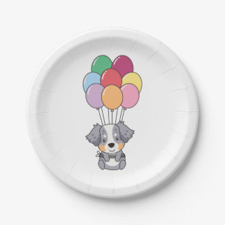 Birthday Animal Niedlich Australian Shepherd Birth Pappteller