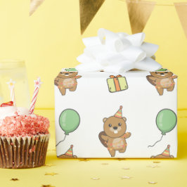 Birthday Animal Niedlich Beaver Kindergeburtstag P Geschenkpapier
