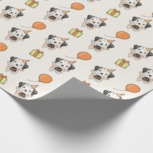 Birthday Animal Niedlich Dalmatiner Kindergeburtst Geschenkpapier (Ecke)