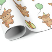 Birthday Animal Niedlich Deh Kindergeburtstag Part Geschenkpapier (Rolleneckpunkt)