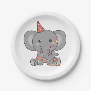 Birthday Animal Niedlich Elephant Kindergeburtstag Pappteller