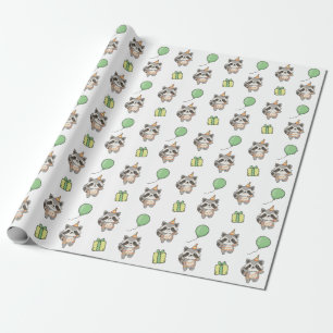 Birthday Animal Niedlich Raccoon Kindergeburtstag  Geschenkpapier