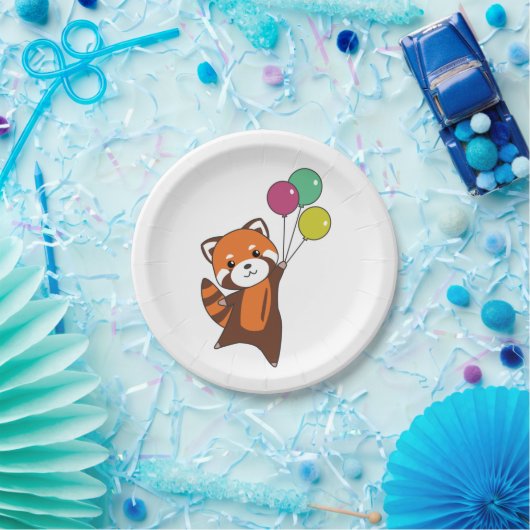 Birthday Animal Niedlich Red Panda Kindergeburtsta Pappteller (Party)