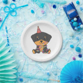 Birthday Animal Niedlich Rottweiler Geburtstagspar Pappteller (Party)