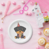 Birthday Animal Niedlich Rottweiler Geburtstagspar Pappteller (Party)