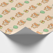 Birthday Animal Niedlich Shiba Inu Kindergeburtsta Geschenkpapier (Ecke)
