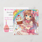 Birthday Anime Personalize Custom Einladung (Vorne/Hinten)