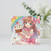 Birthday Anime Personalize Custom Einladung (Stehend Vorderseite)